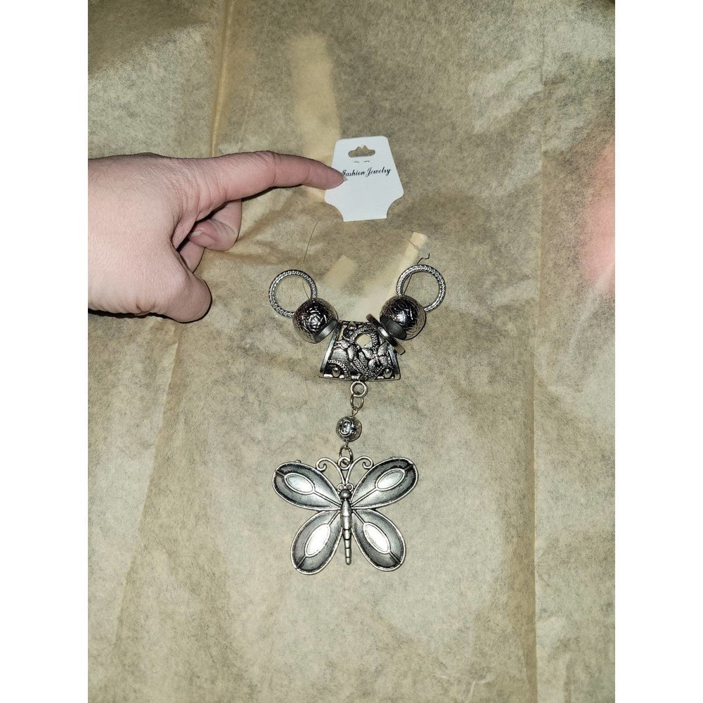 Silver Bufferfly Scarf ring